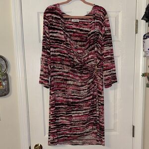 Calvin Klein Pink & Black Wrap Dress